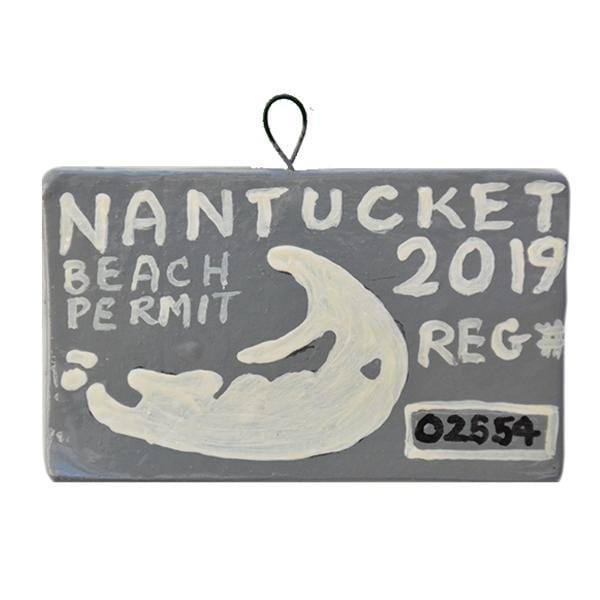 2019 Nantucket Beach Permit Ornament