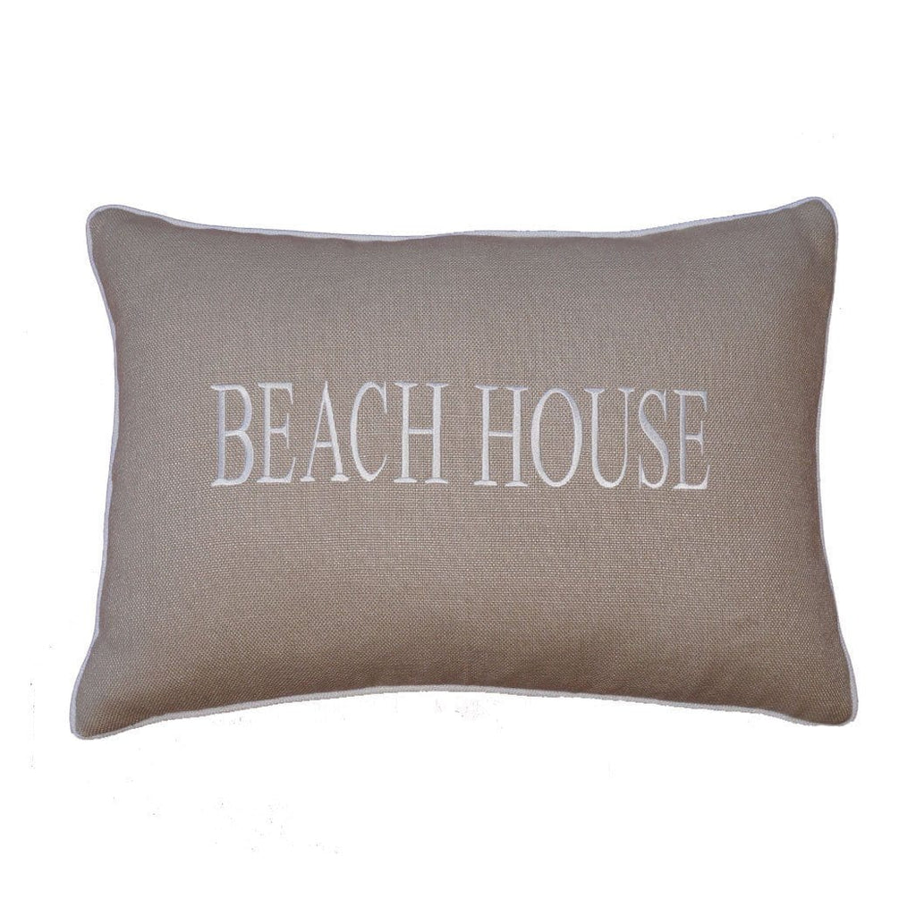 "BEACH HOUSE" Linen Pillow