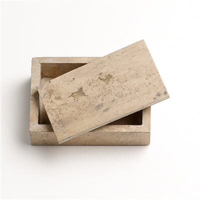 Travertine Rectangle Box Small Cream 8X4X2.75
