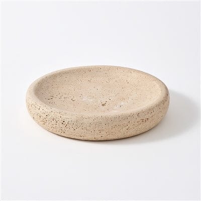 Travertine Large Round Tray Cream 10X10X1.60