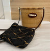 #111 Flat back cocktail purse w/rosewood inlay in rim, rosewood backplate w/ivory whale