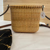 #111 Flat back cocktail purse w/rosewood inlay in rim, rosewood backplate w/ivory whale