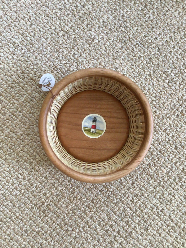 Wine Coaster w/ Scrim of Sankaty Lighthouse #210