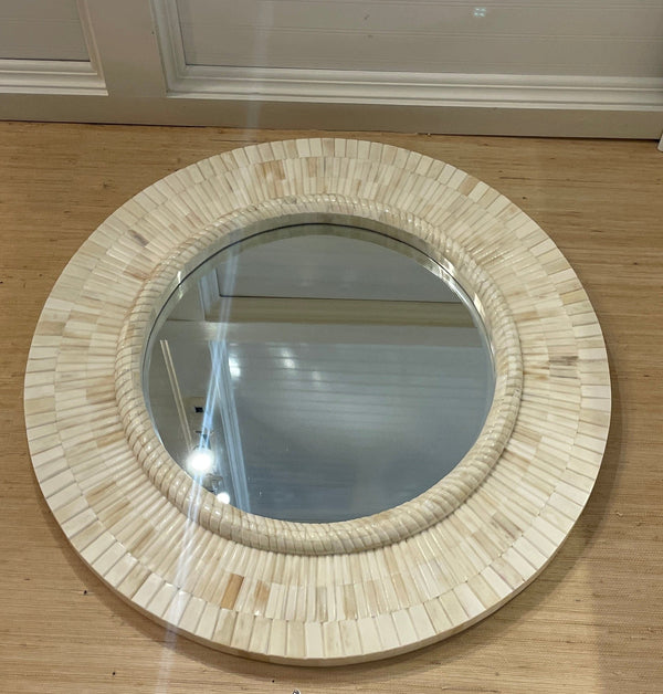 25" Round Bone Mirror