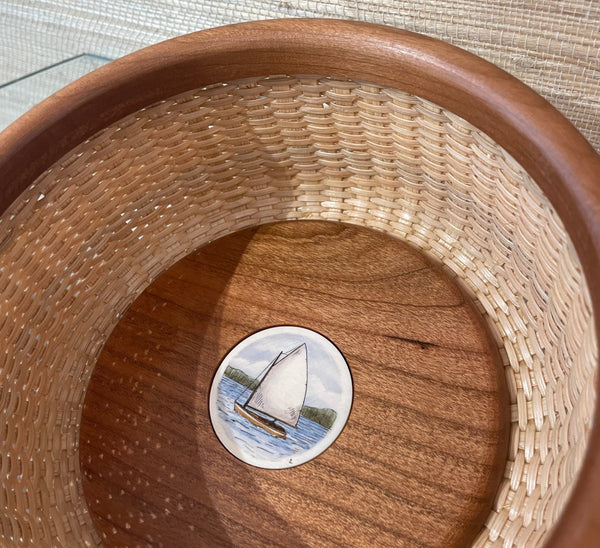 Wine Coaster, Sailboat on Ivory (58)