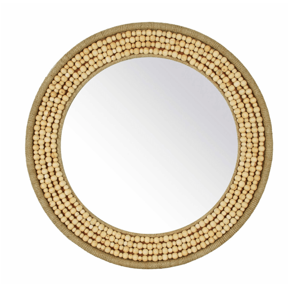 34.5 Shae Wood Bead Mirror