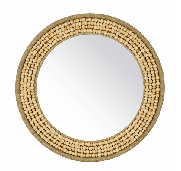 34.5 Shae Wood Bead Mirror