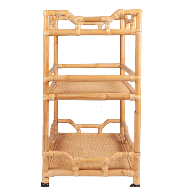 Napali Rattan Rolling Bar Cart