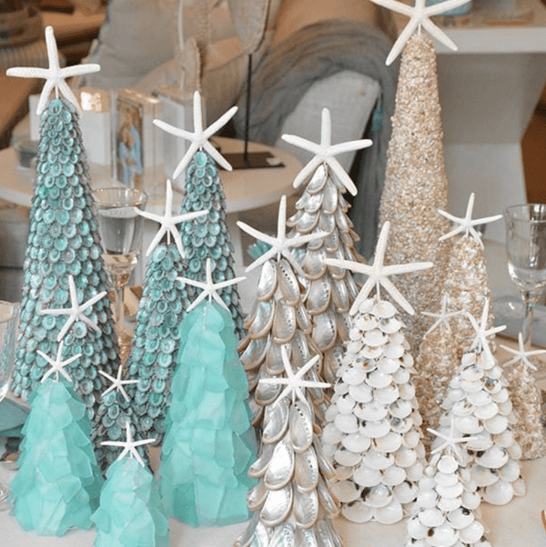 White Sea Glass Holiday Tree