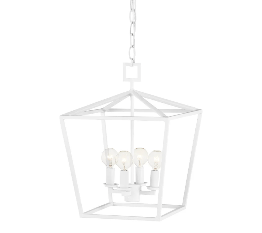 Wrought Iron White Lantern