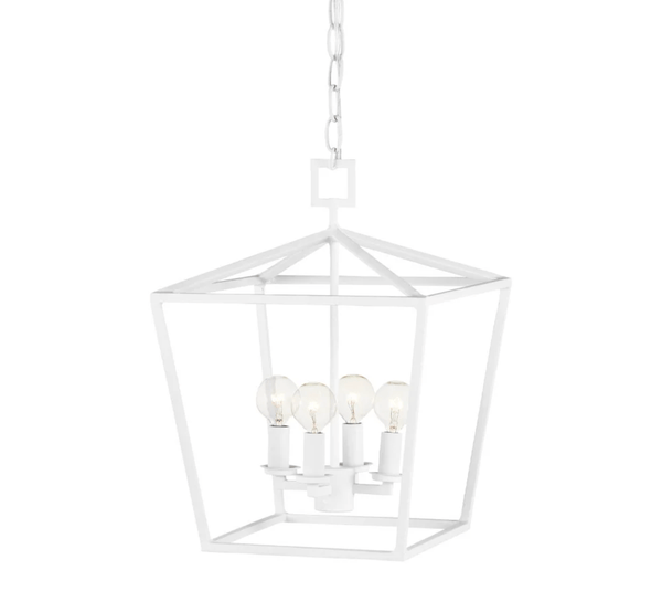 Wrought Iron White Lantern