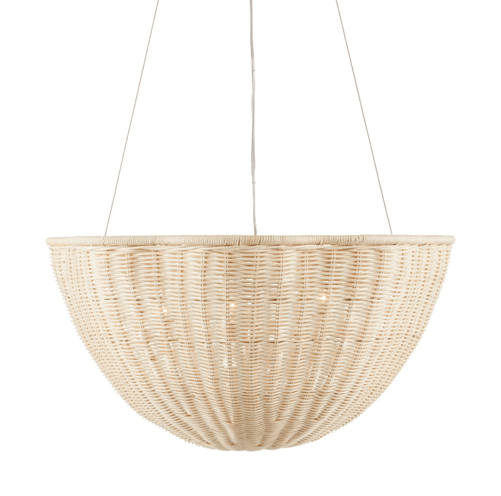 Rattan / Wrought Iron Scallop Pendant