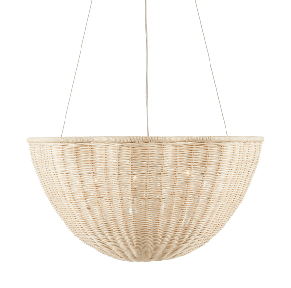 Rattan / Wrought Iron Scallop Pendant