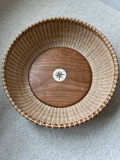 13.5" Tray w/ Compass Rose Scrim on Ivory (81)