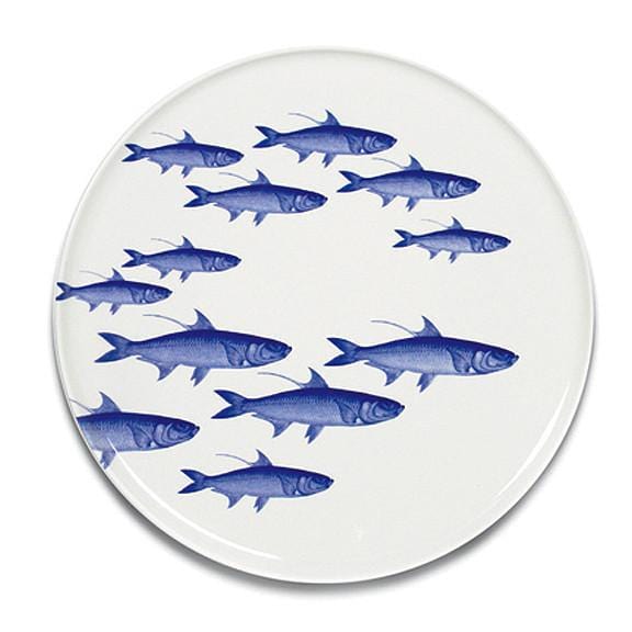 School of Fish Coupe Round Platter 12.5"