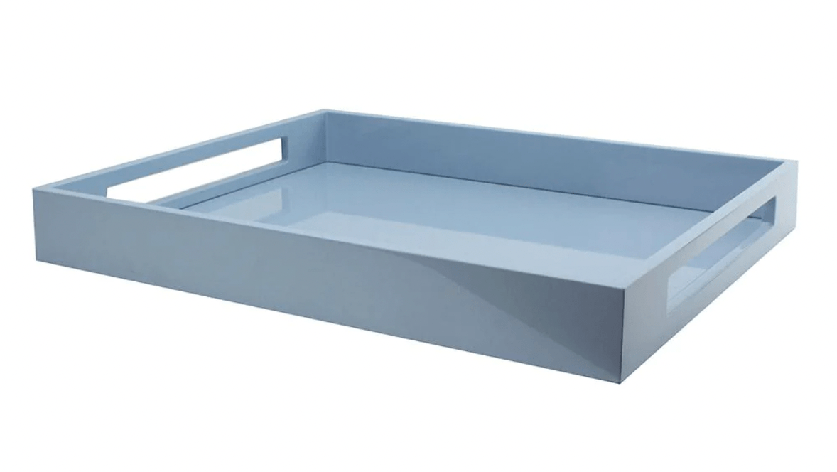 Lacquered Tray - Pale Denim Blue