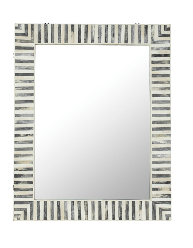 Bone and Wood Rectangle Mirror 24x30"