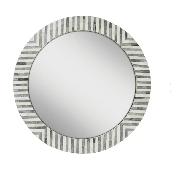 29" Round Bone Mirror