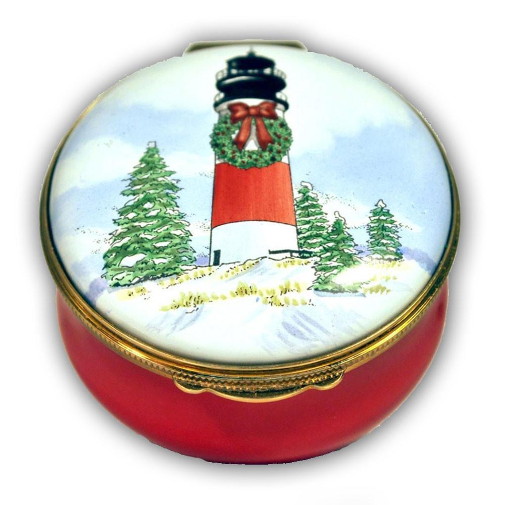 Christmas Sankaty Lighthouse Pill Box (Retired)