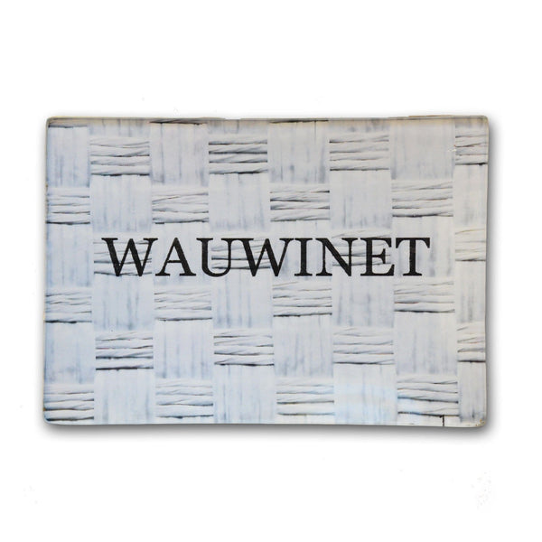 Wauwinet Plate 3.5x5 - Gray Basket Weave